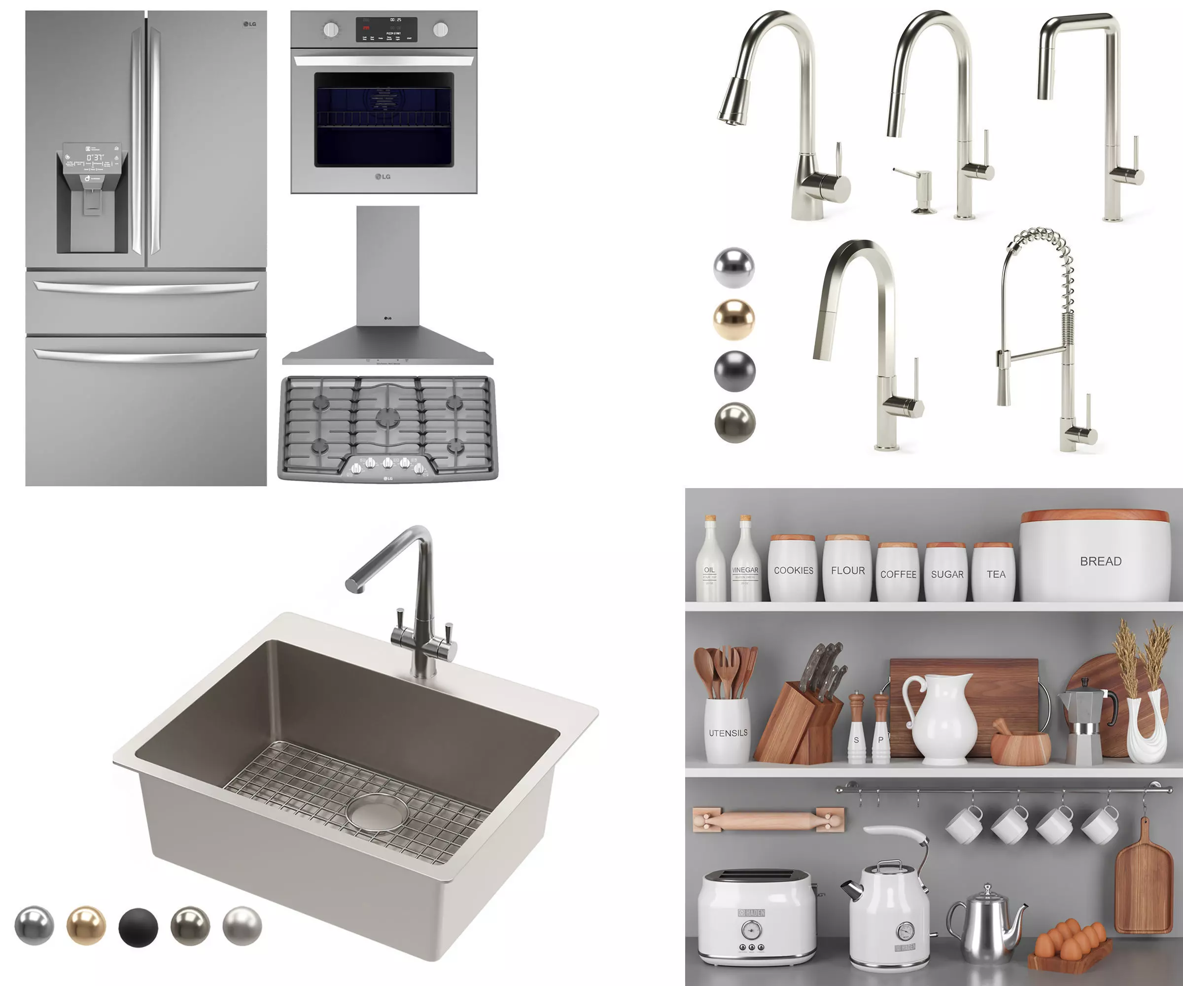 kitchen equipment 3D Model Collection_0