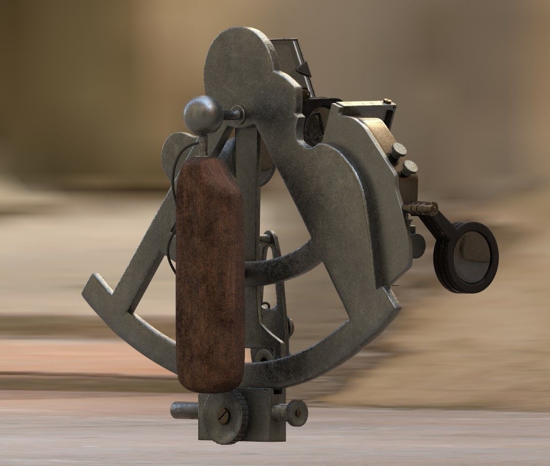 Precision Sextant Low-poly 3D model_5