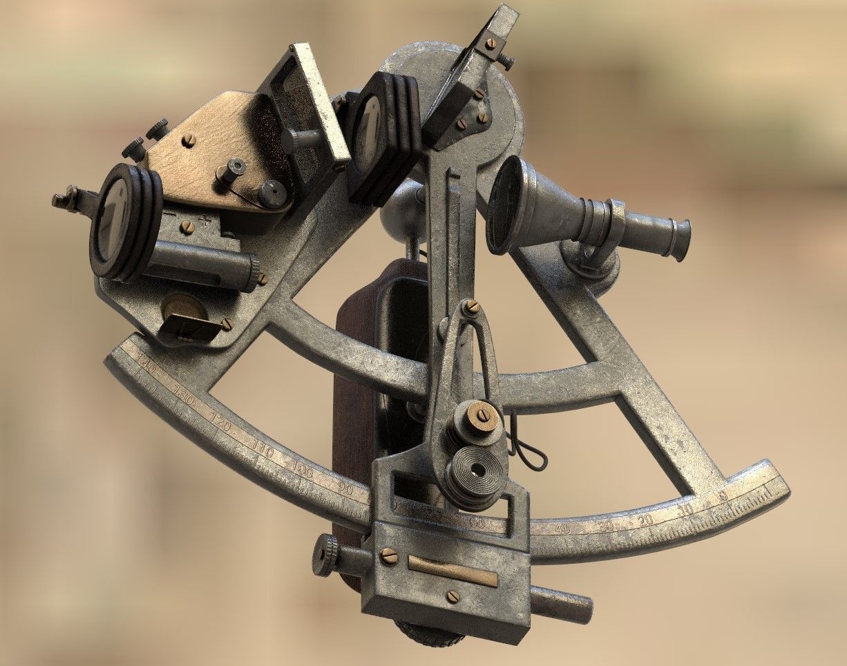 Precision Sextant Low-poly 3D model_2