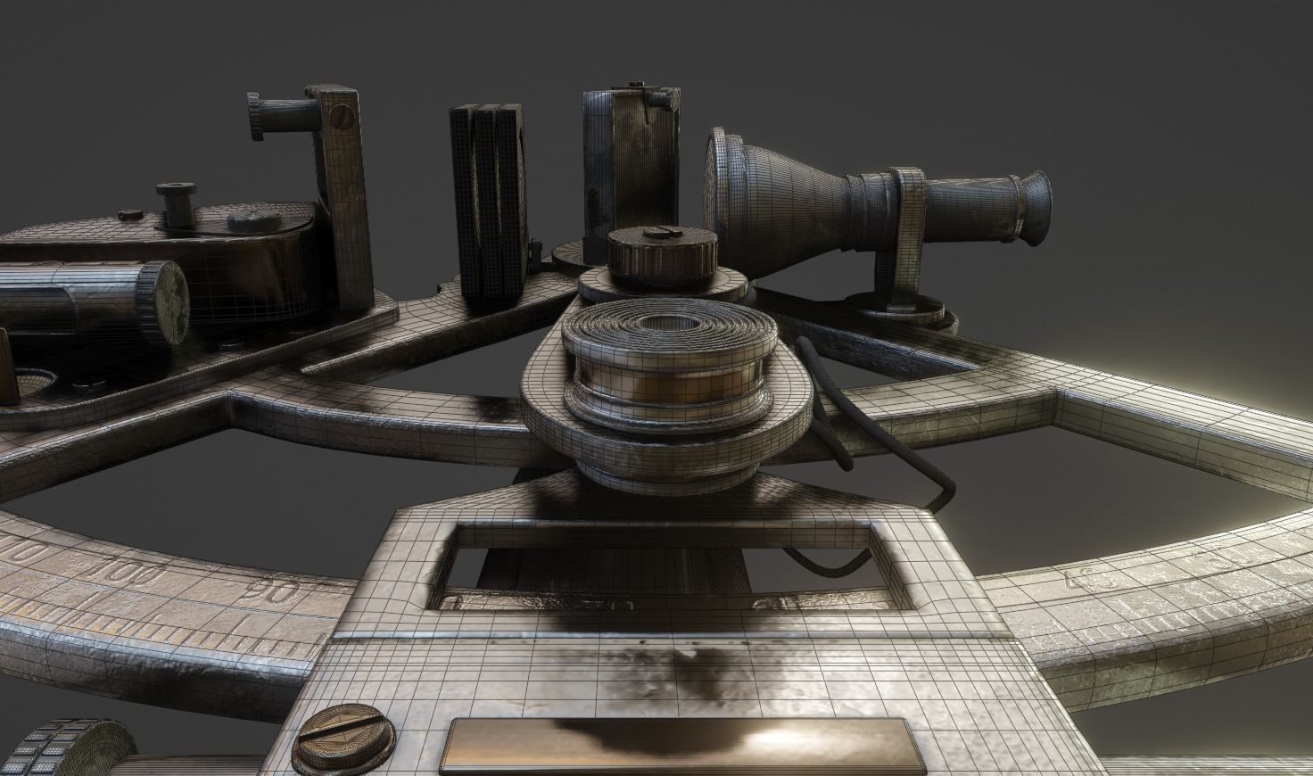 Precision Sextant Low-poly 3D model_13