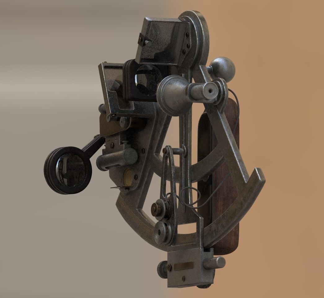 Precision Sextant Low-poly 3D model_4