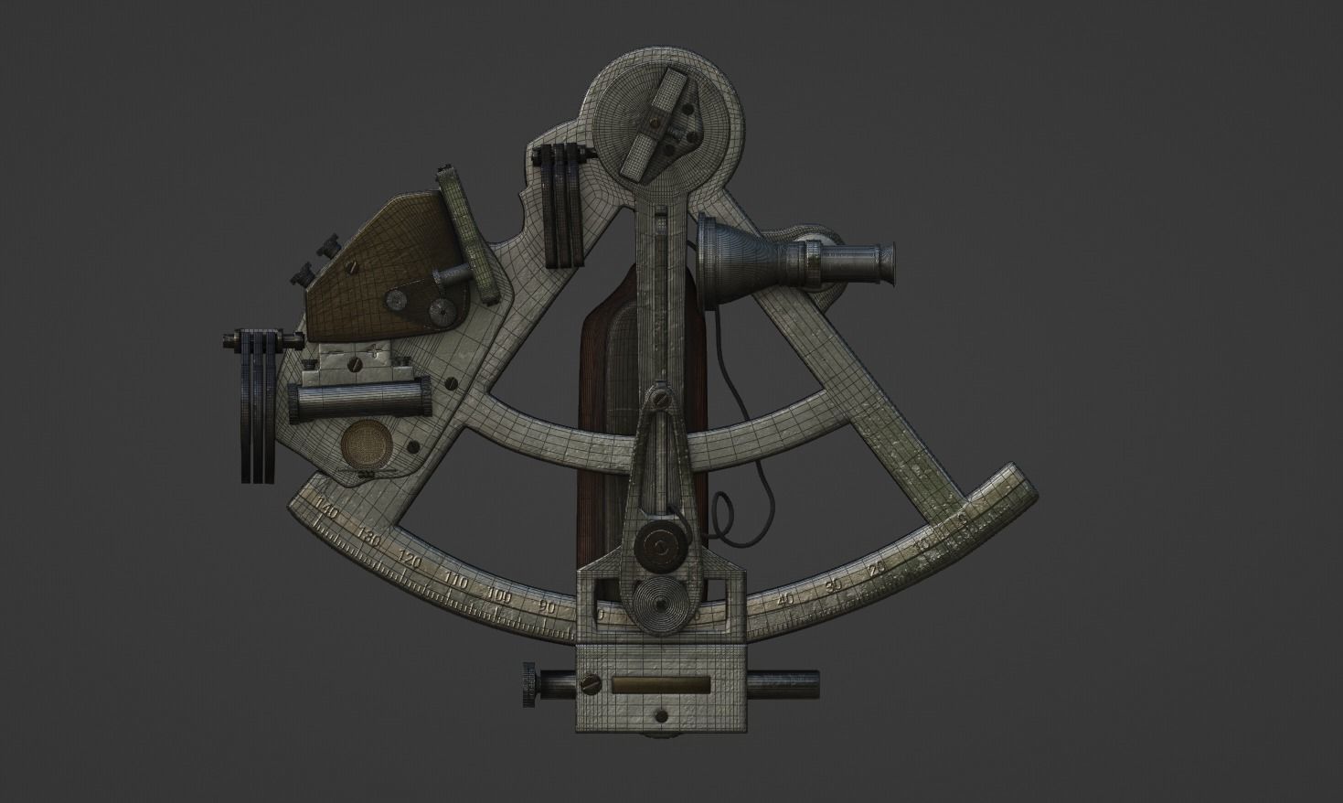 Precision Sextant Low-poly 3D model_11