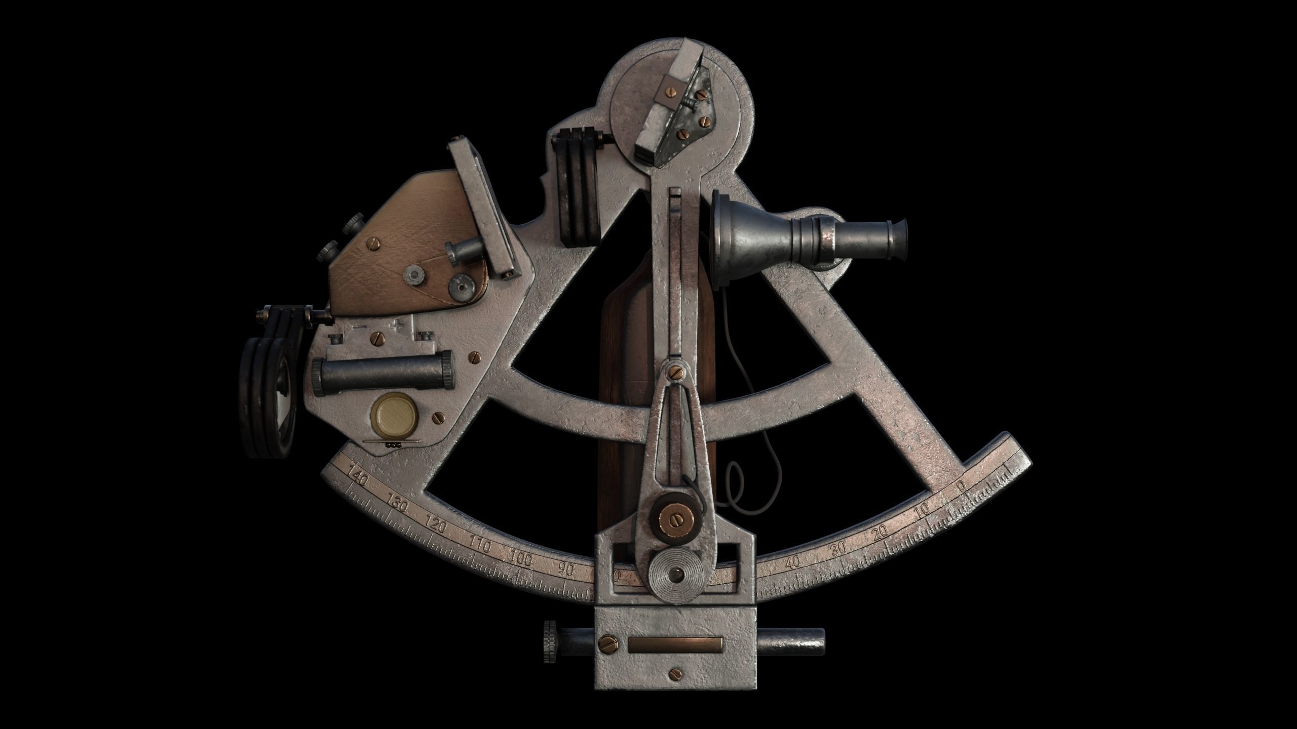 Precision Sextant Low-poly 3D model_7