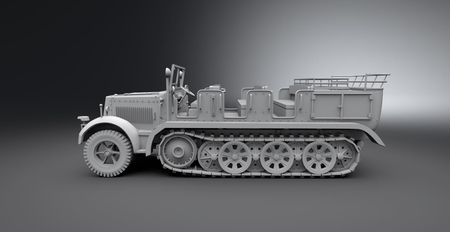 SdKfz 7 Scale model  3D print model_1