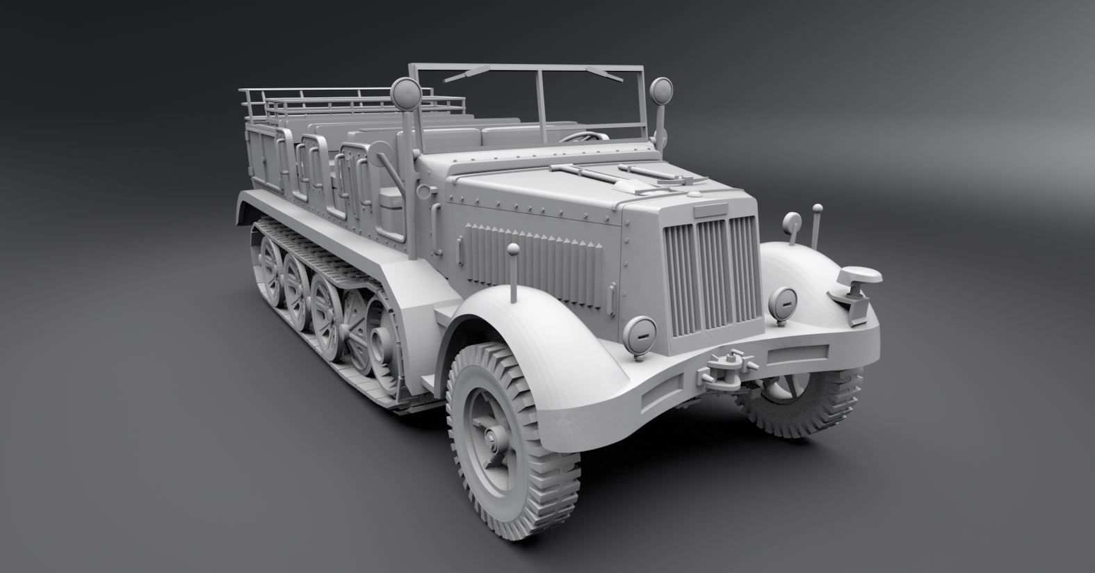SdKfz 7 Scale model  3D print model_4