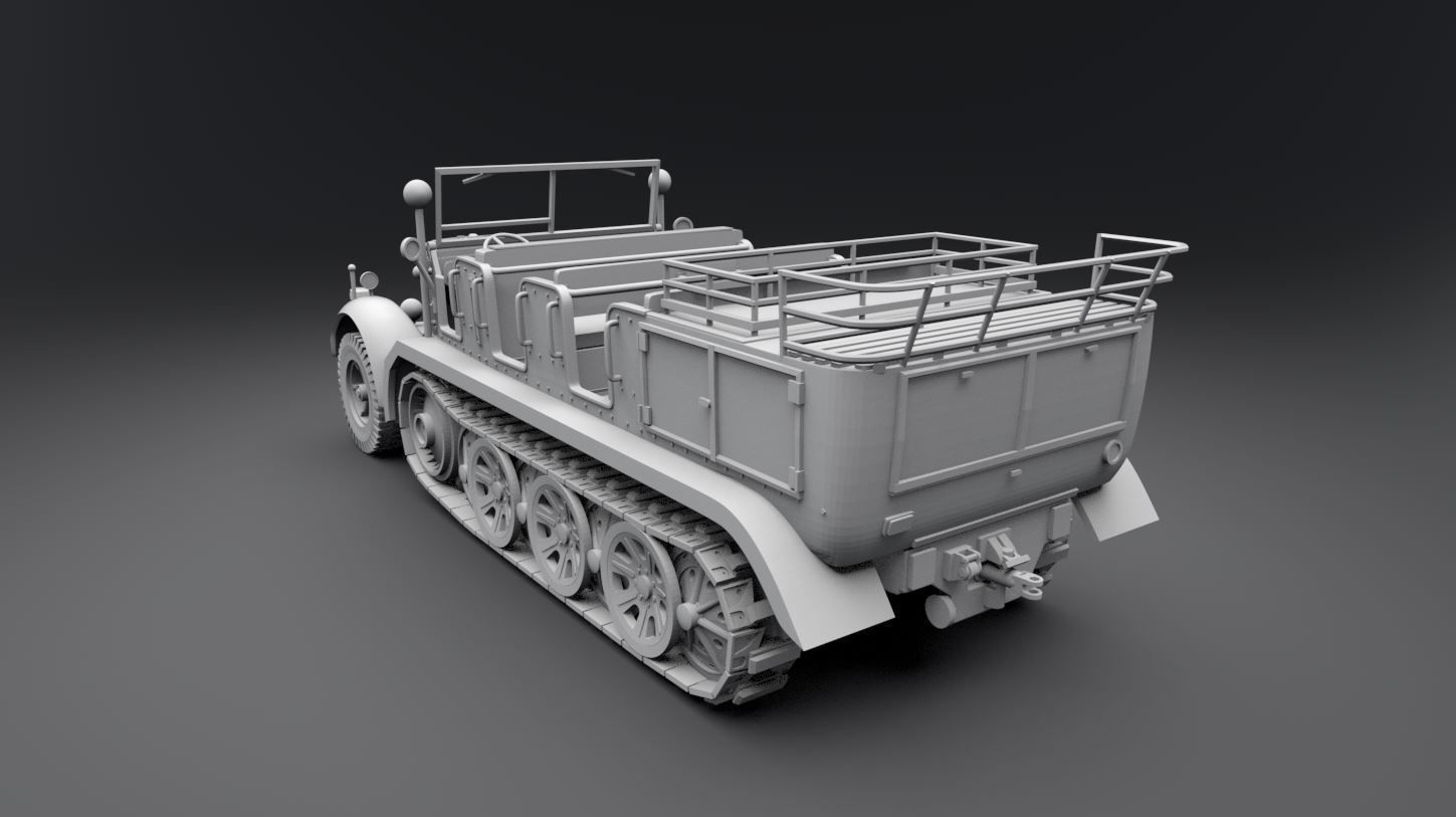 SdKfz 7 Scale model  3D print model_2