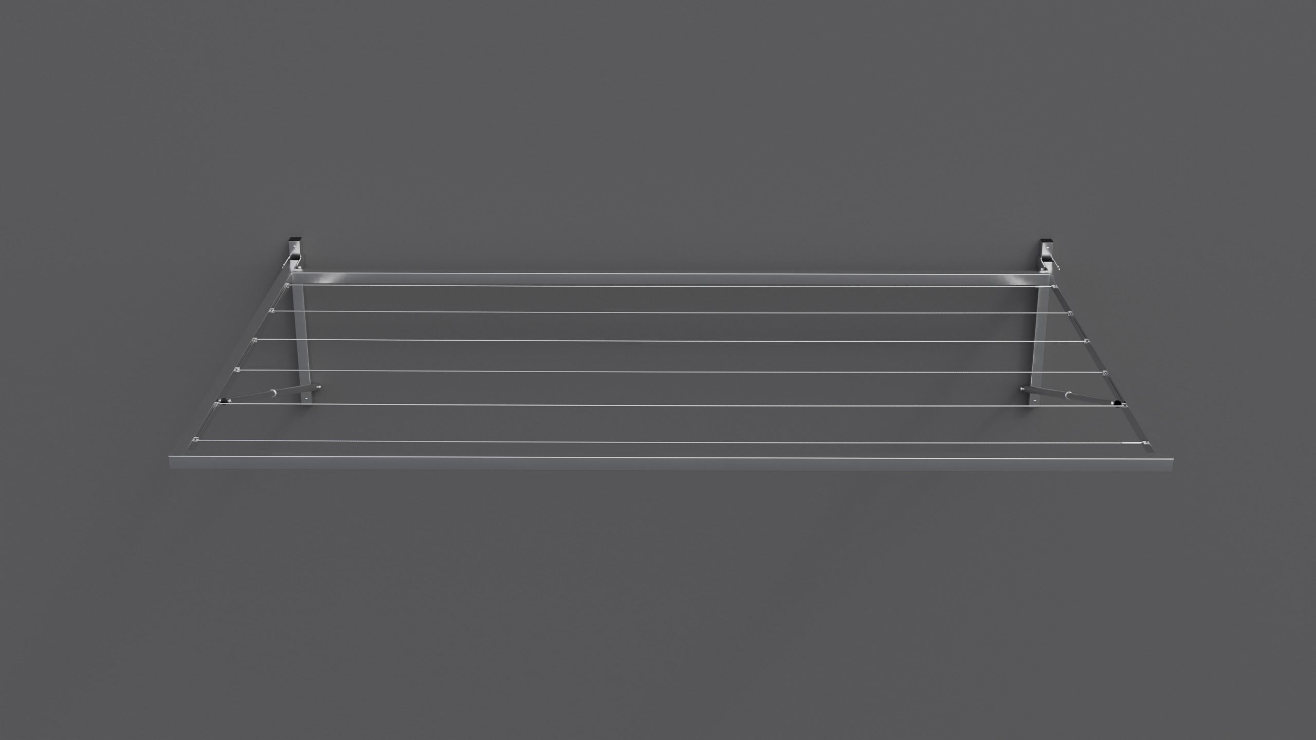 Wall-mounted clothes line Low-poly 3D model_5