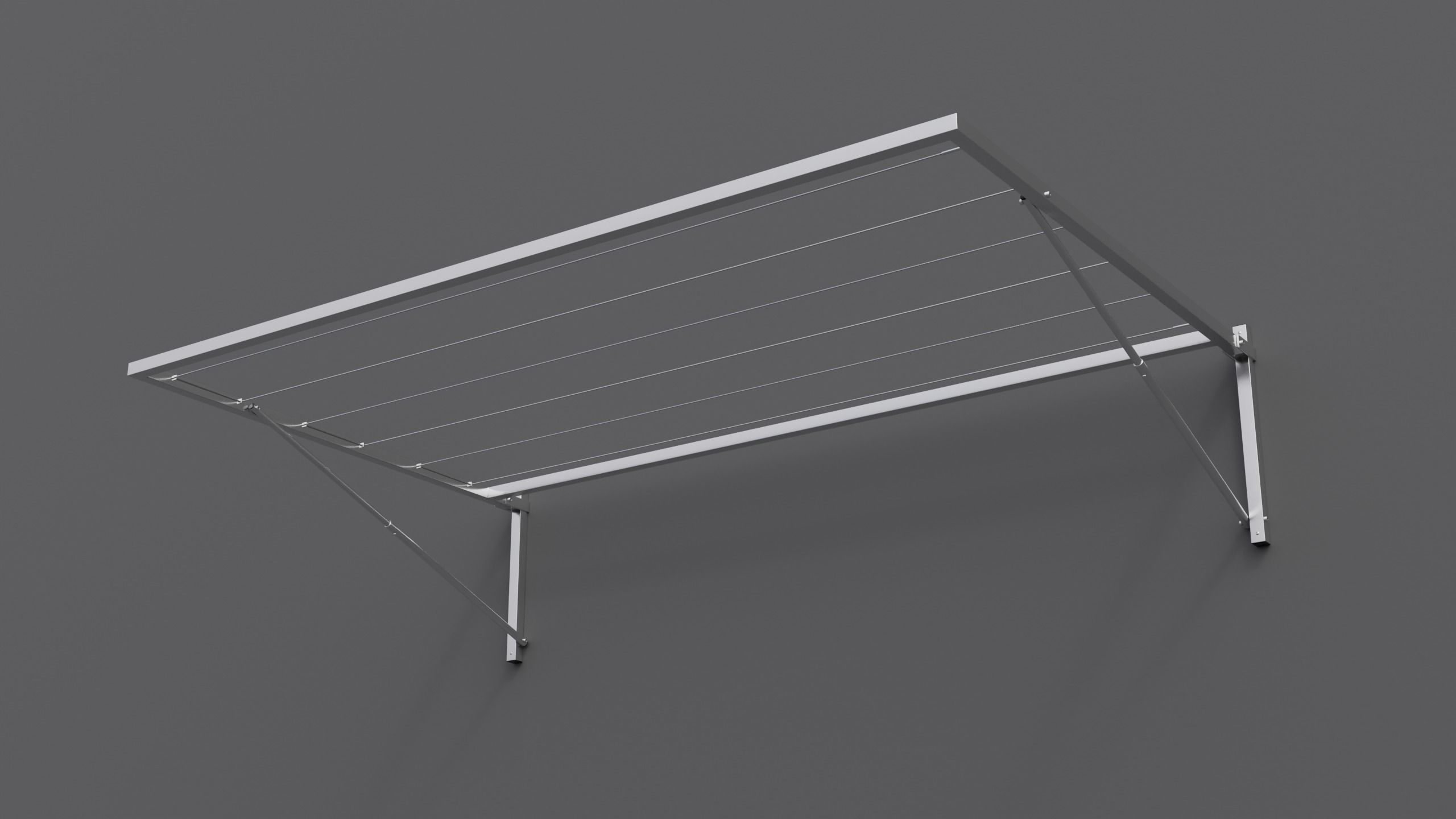 Wall-mounted clothes line Low-poly 3D model_3