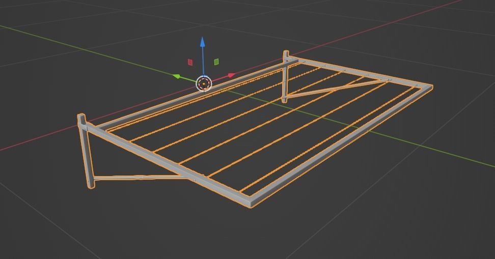 Wall-mounted clothes line Low-poly 3D model_10