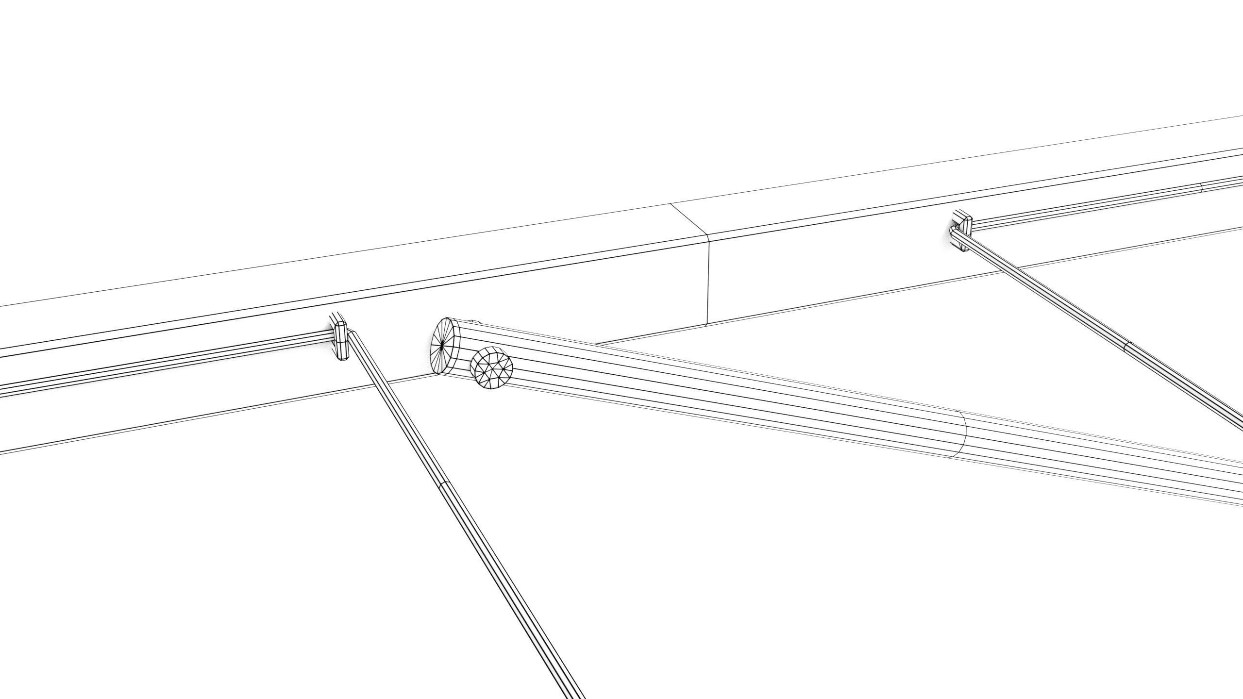 Wall-mounted clothes line Low-poly 3D model_13