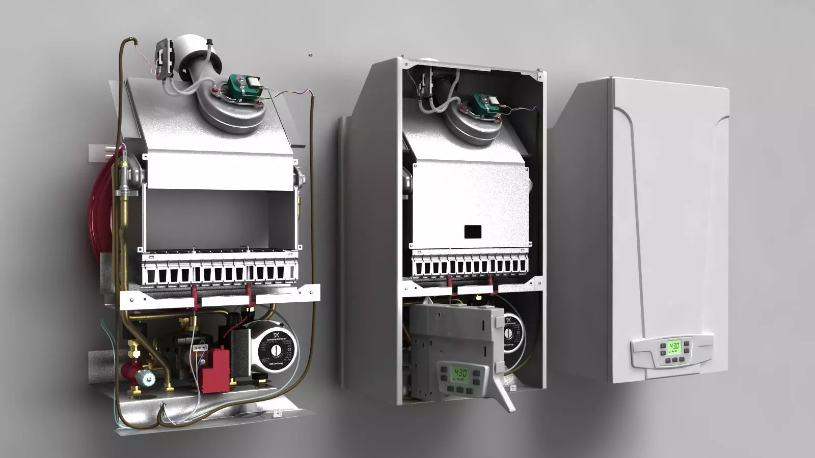 Healting boiler baxi heating equipment 3D model