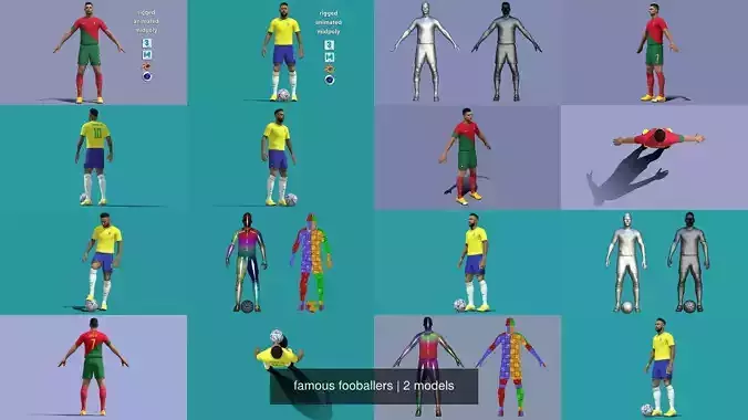 famous fooballers 3D Model Collection
