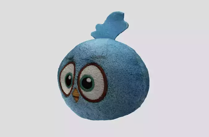 Blue Angry Birds Plush Toy 3D model