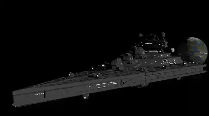 Star Destroyer Low Poly Look