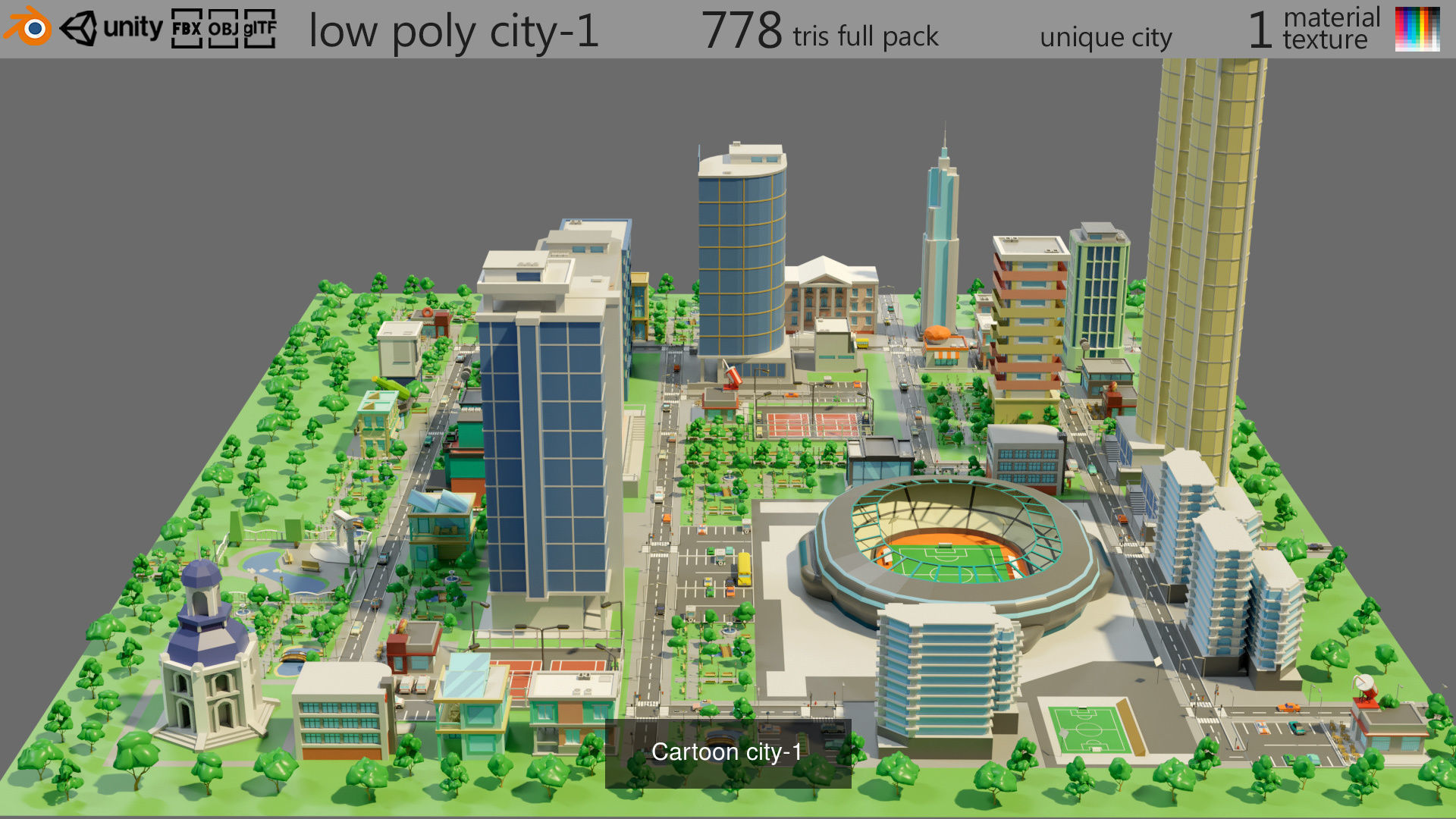 Cartoon city and cartoon snowmen 3D Model Collection_3