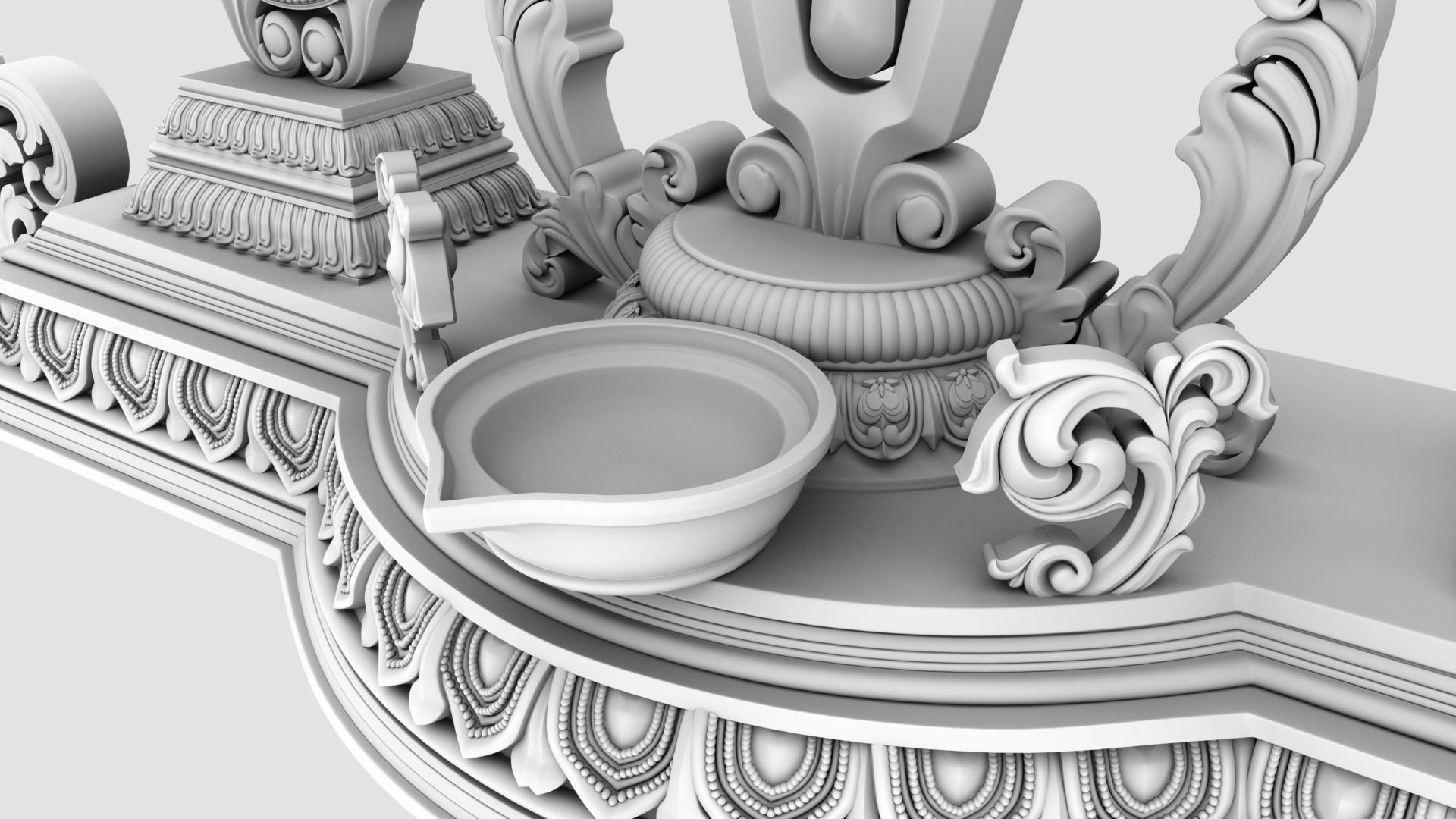 Naama Model oil lamp shanku chakra naama balaji 3D model | CGTrader