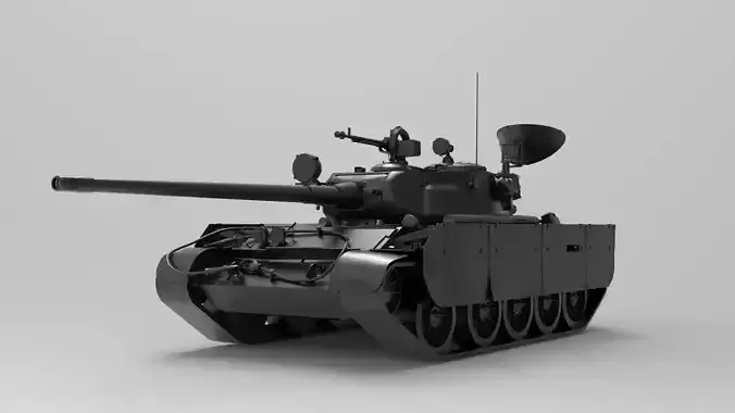 T-44-100 military tank Low-poly 3D model