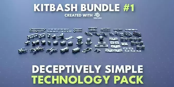 Simple Technology Kitbash Bundle Pack 1 3D model
