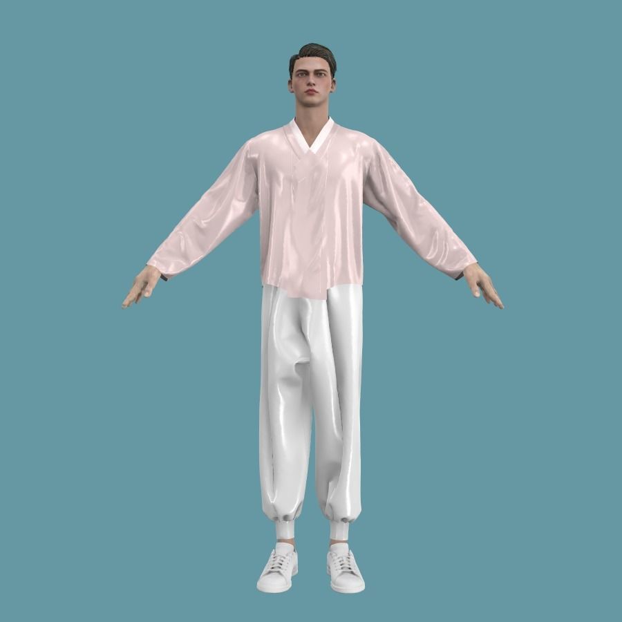 Hanbok for men - Marvelous designer 3D model_7