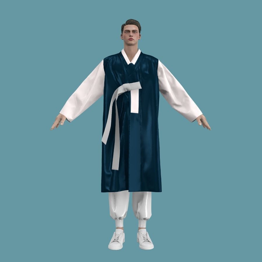 Hanbok for men - Marvelous designer 3D model_2