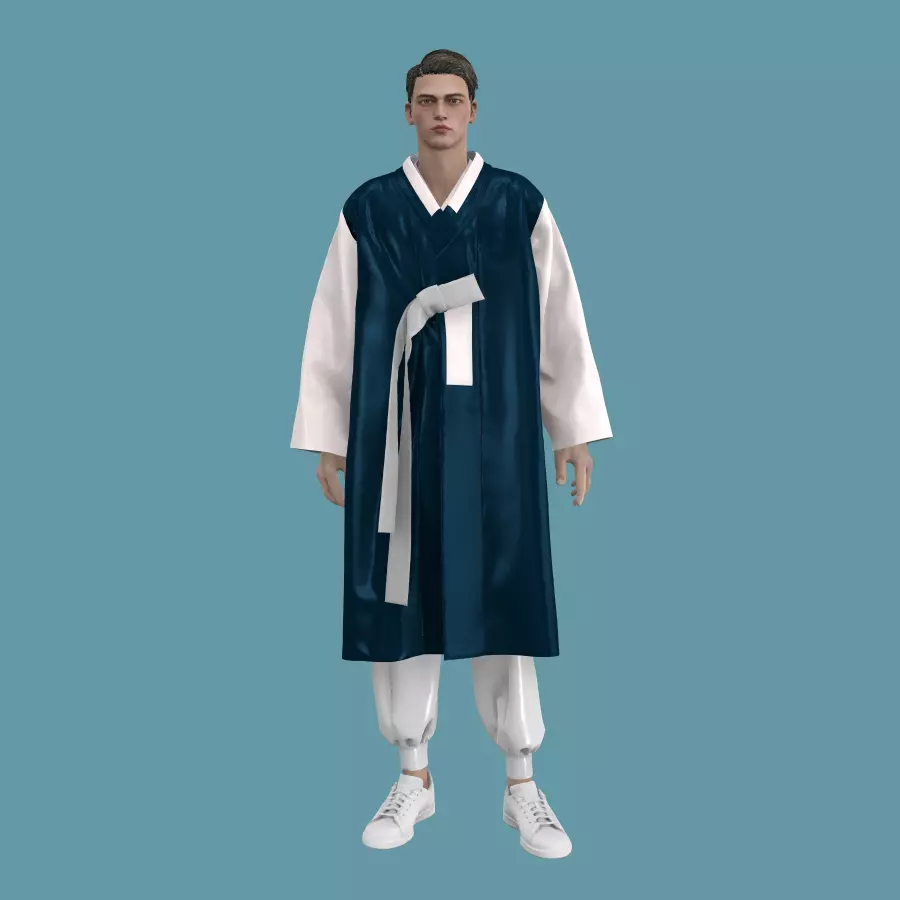 Hanbok for men - Marvelous designer 3D model_0