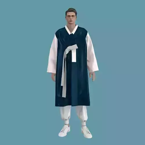 Hanbok for men - Marvelous designer 3D model