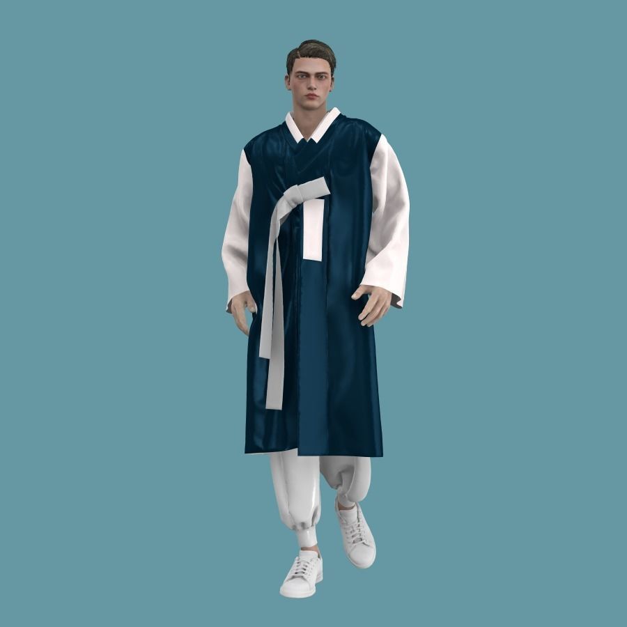 Hanbok for men - Marvelous designer 3D model_4
