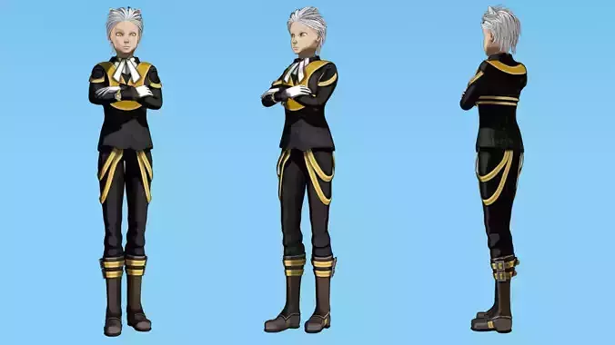 Anime Male Cat Character Low-poly 3D model