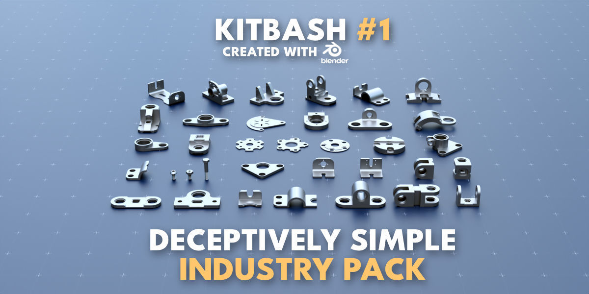 Simple Kitbash Bundle Pancake Pack 420 Models 3D model_1
