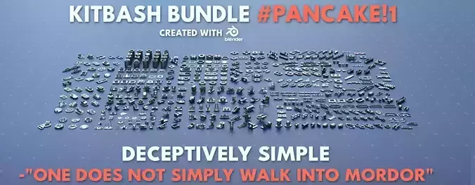 Simple Kitbash Bundle Pancake Pack 420 Models 3D model