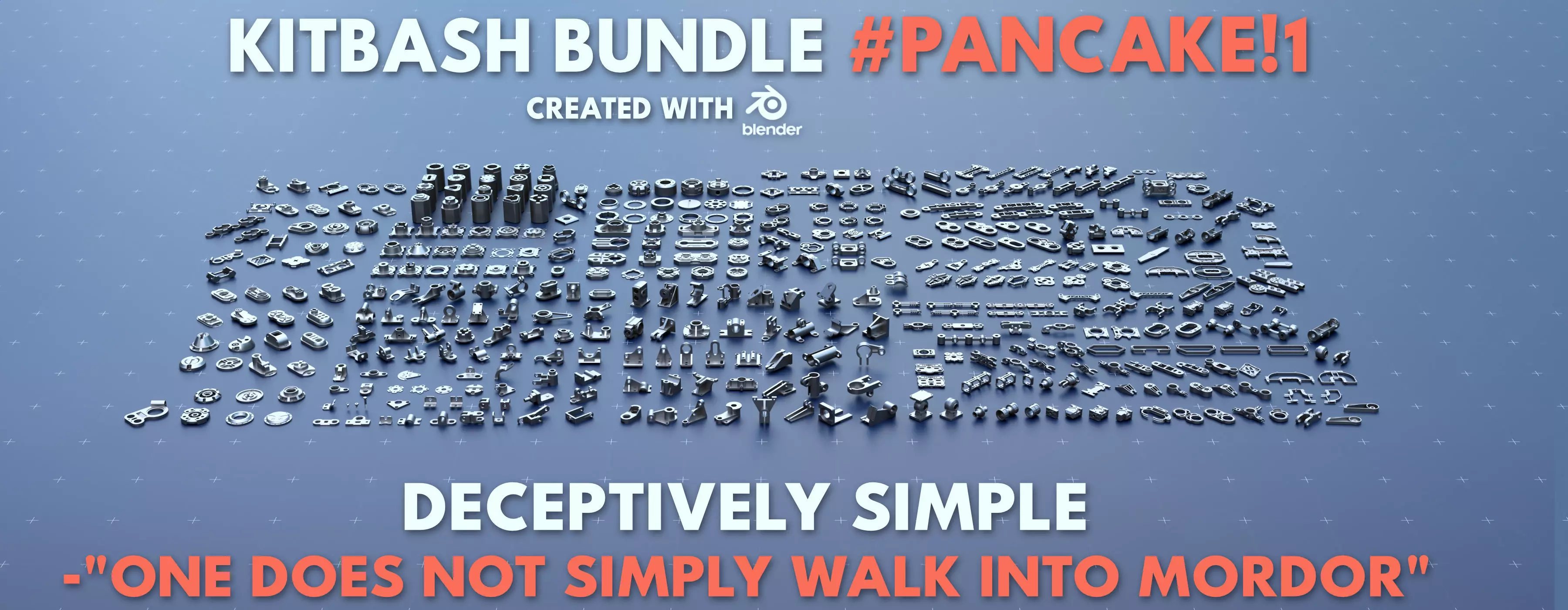Simple Kitbash Bundle Pancake Pack 420 Models 3D model_0