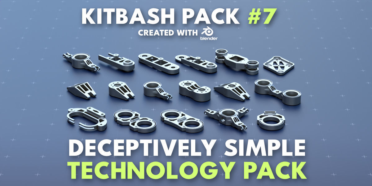 Simple Kitbash Bundle Pancake Pack 420 Models 3D model_19