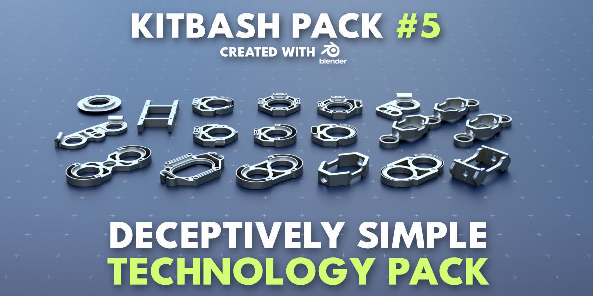 Simple Kitbash Bundle Pancake Pack 420 Models 3D model_17