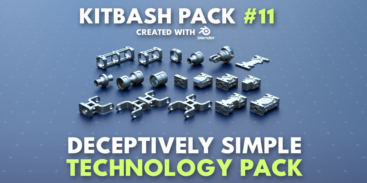 Simple Kitbash Bundle Pancake Pack 420 Models 3D model_23