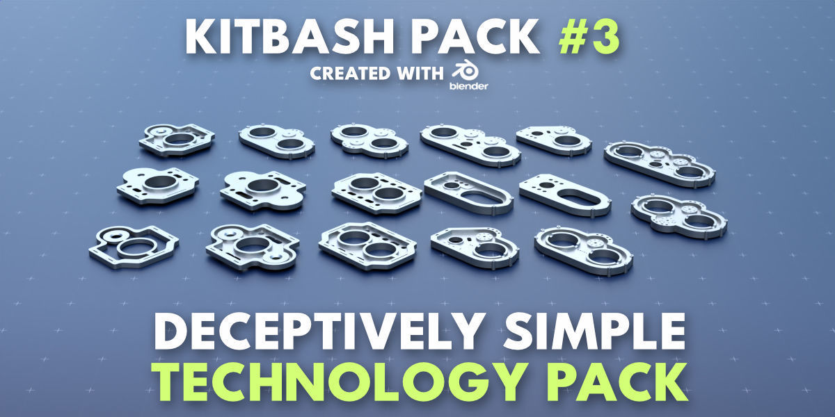Simple Kitbash Bundle Pancake Pack 420 Models 3D model_15