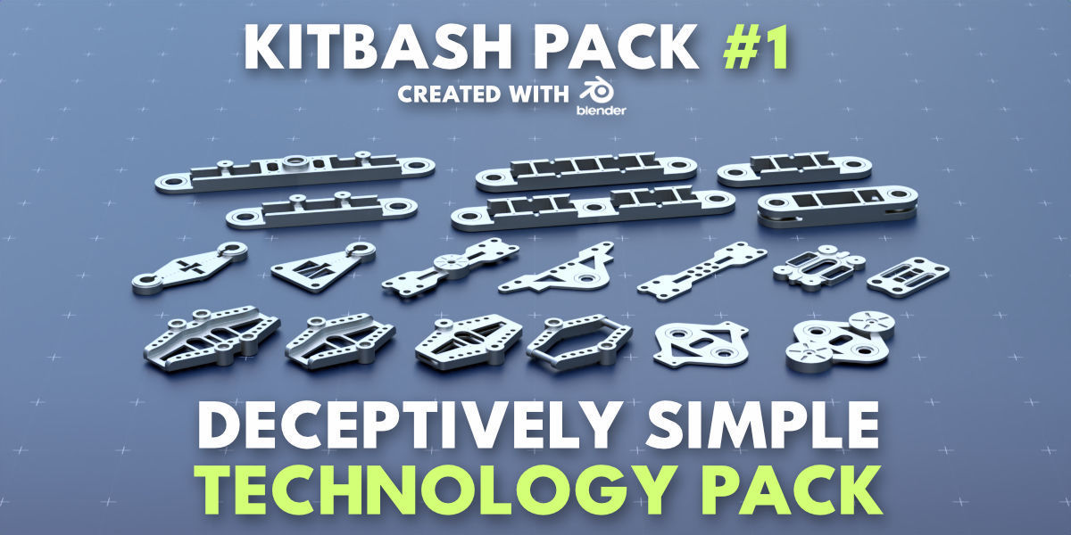 Simple Kitbash Bundle Pancake Pack 420 Models 3D model_13