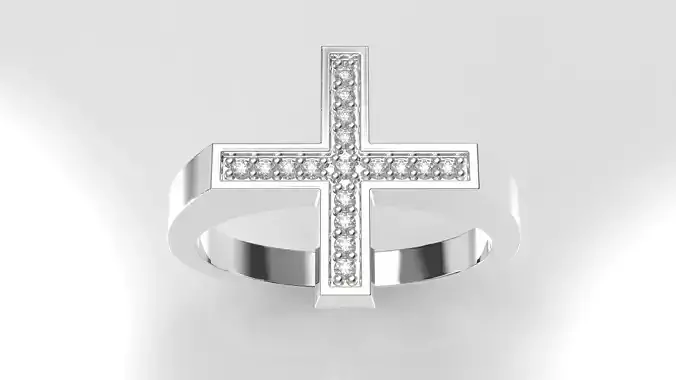Diamond Cross Ring