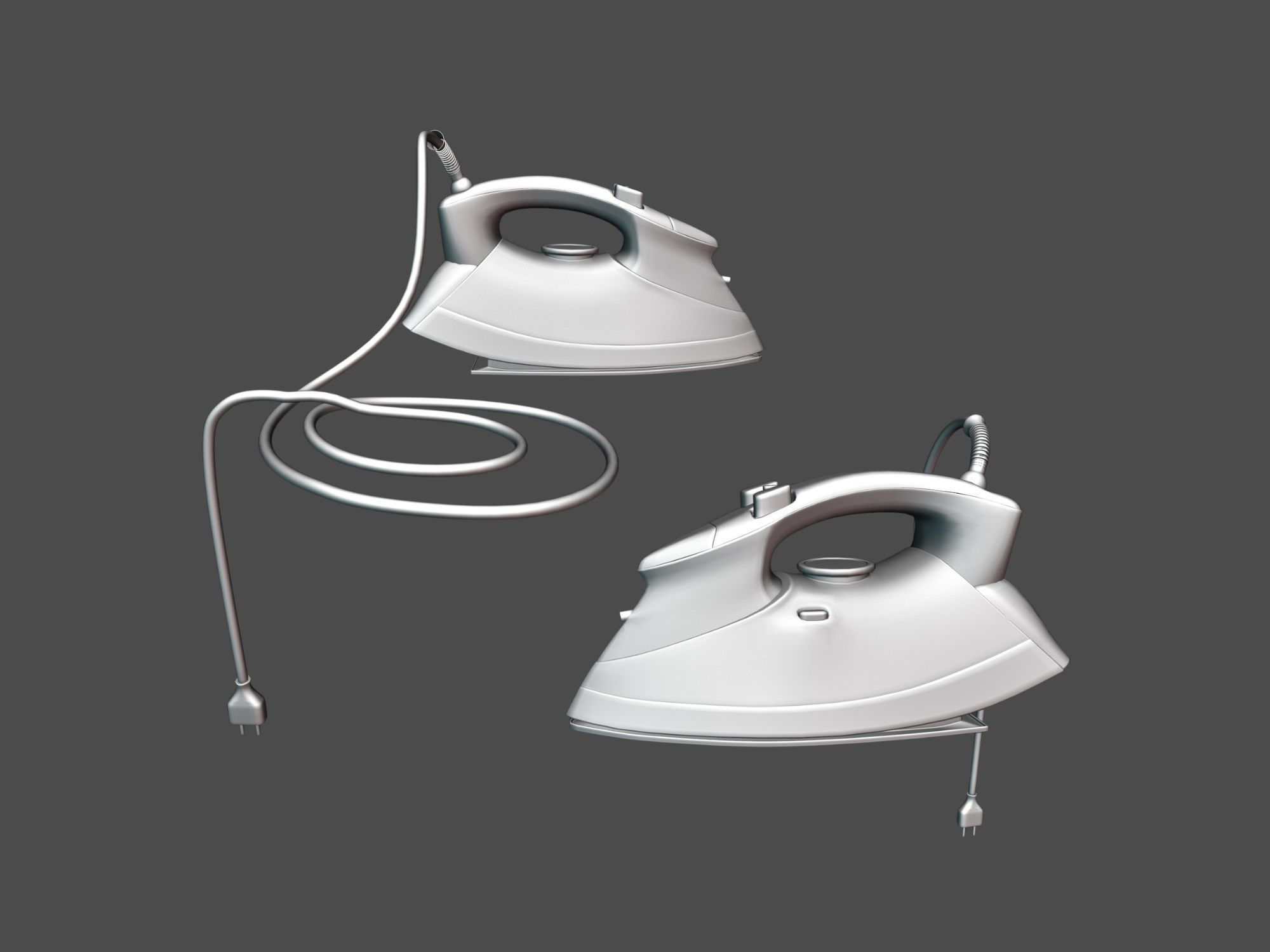 Steam Iron - Pack - Archviz - Gltf Appliance Low-poly 3D model_10