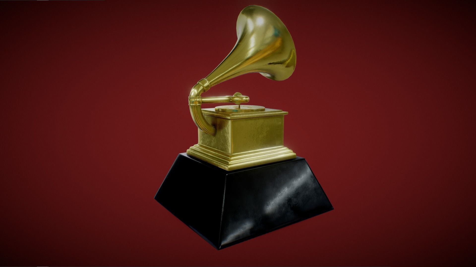 The Grammy Awards Statuette Trophy 3D model_2