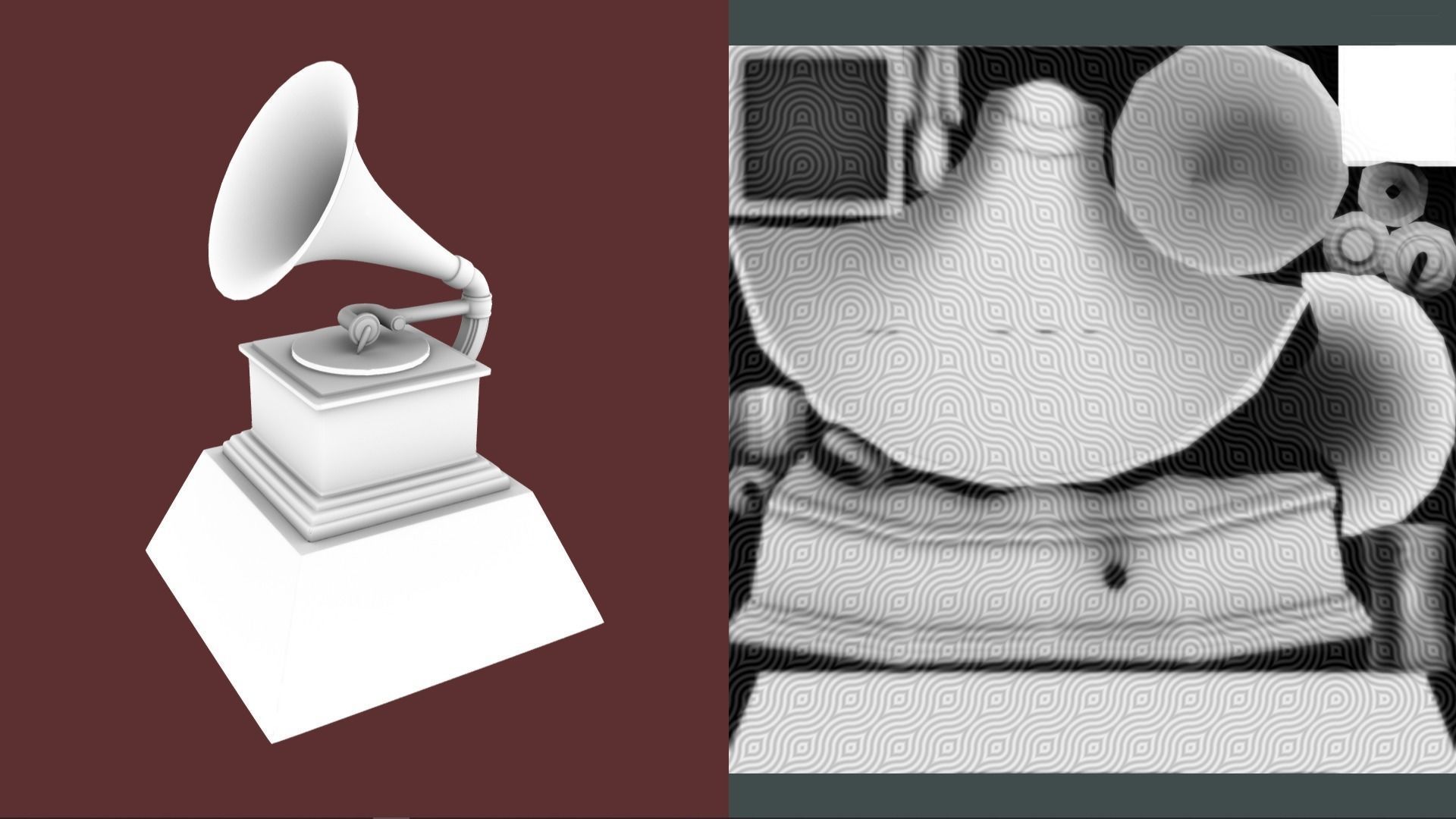 The Grammy Awards Statuette Trophy 3D model_8