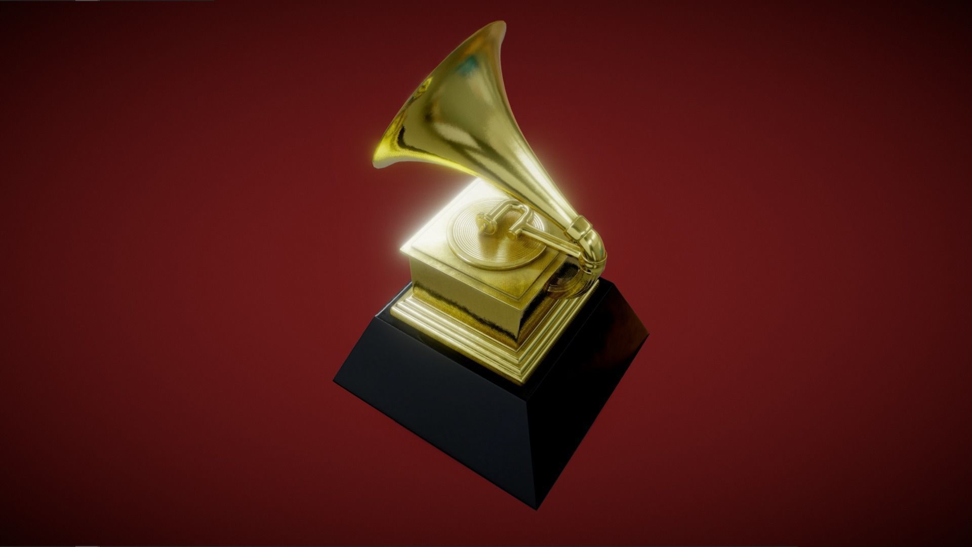 The Grammy Awards Statuette Trophy 3D model_5