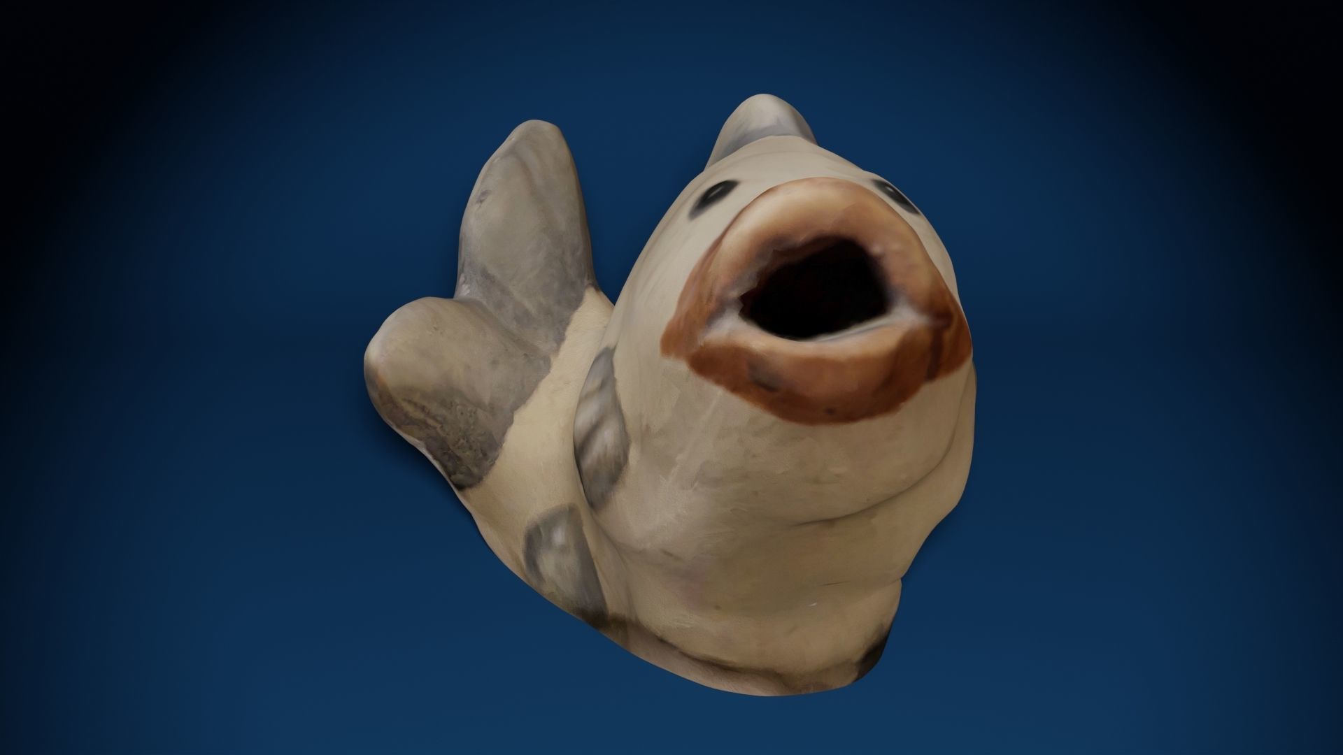Ceramic Fish Photoscan Low-poly 3D model_2