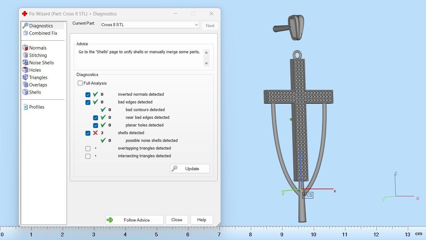 Pendant Cross with Diamonds N44 3D print model_9