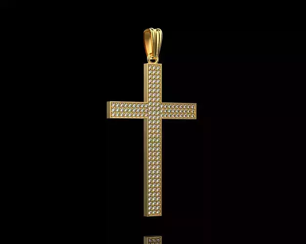 Pendant Cross with Diamonds N44 3D print model