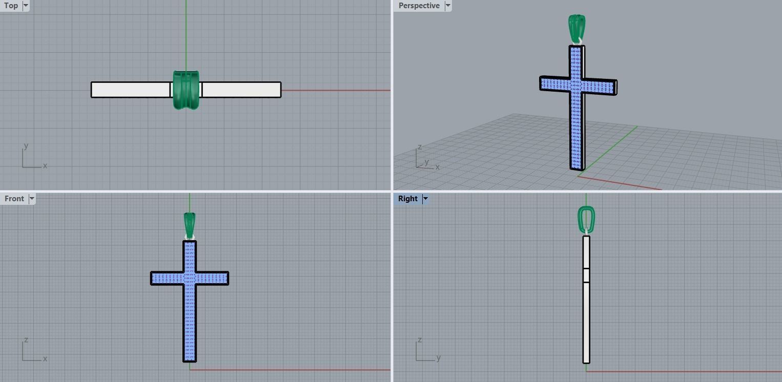 Pendant Cross with Diamonds N44 3D print model_21
