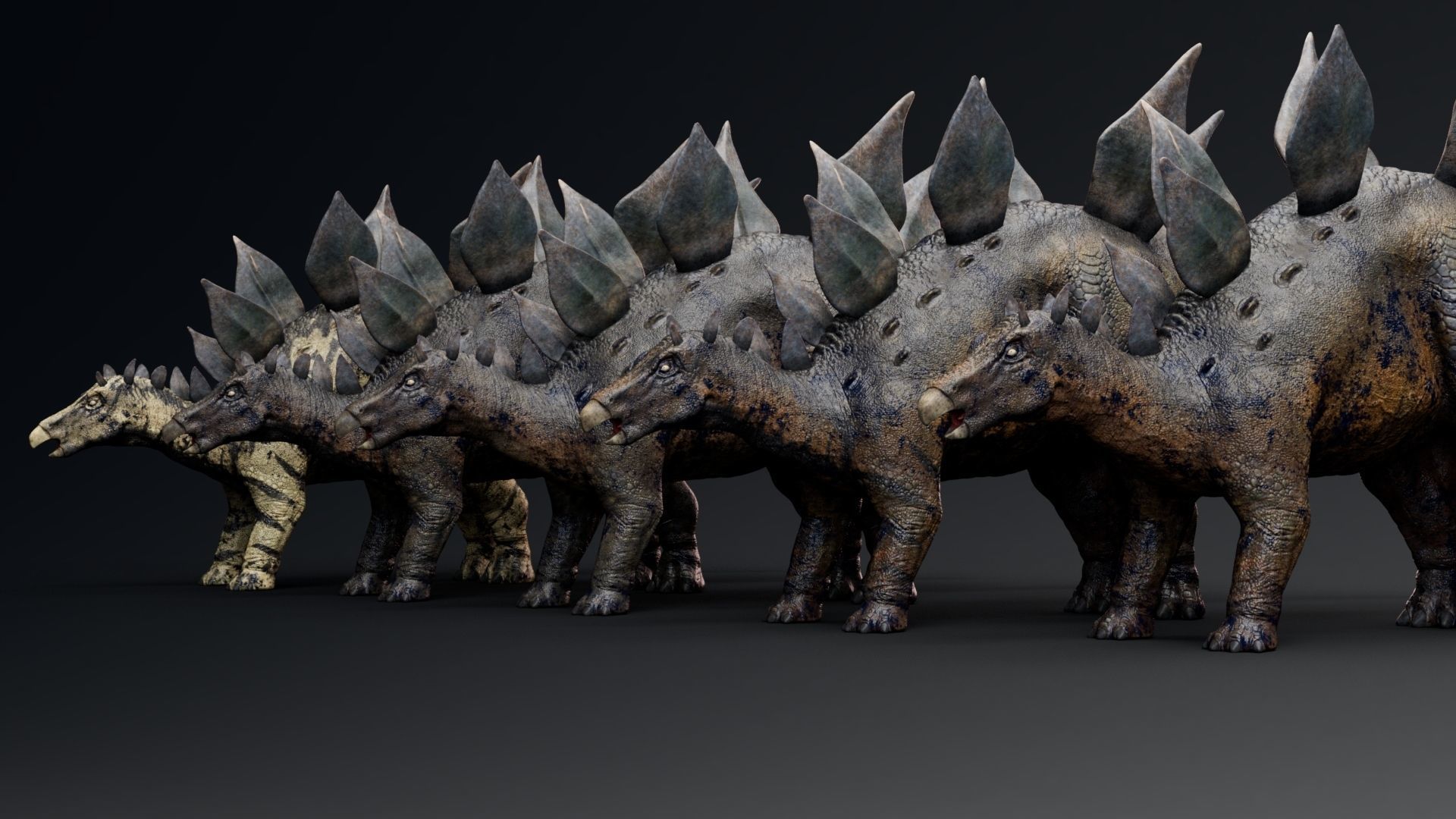 3D model Stegosaurus dinosaur with spikes VR / AR / low-poly | CGTrader