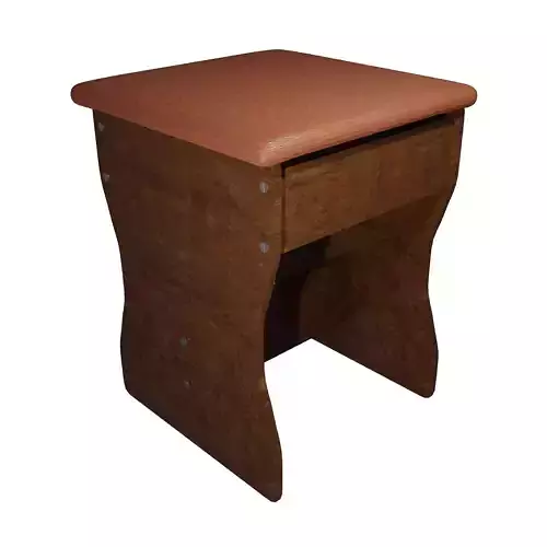 padded wooden stool 3D