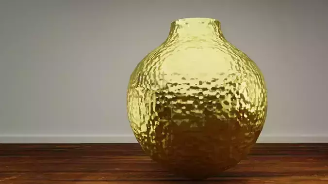 Decorative gold hammered vase Low-poly 3D model
