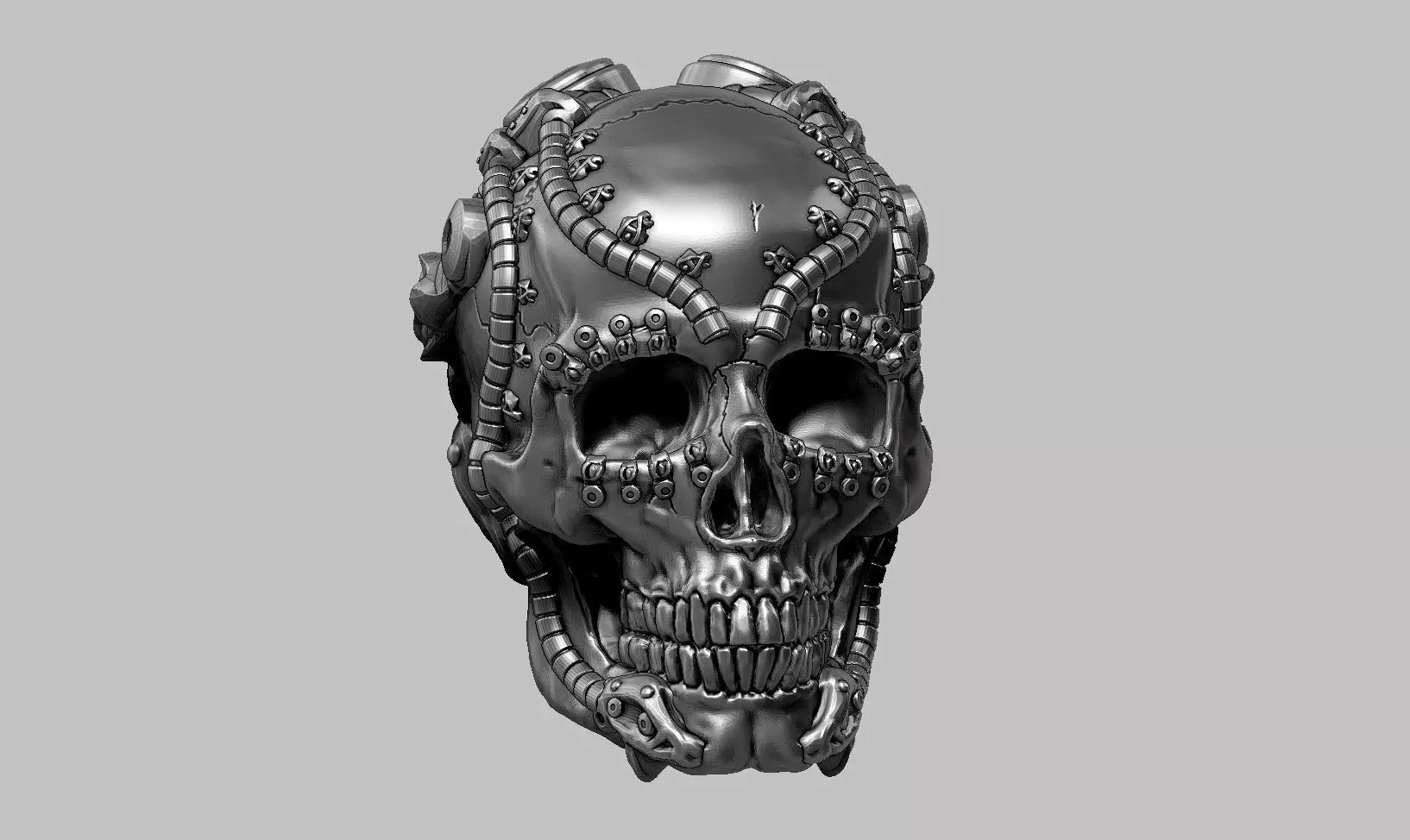 skull robot head a59 3D print model