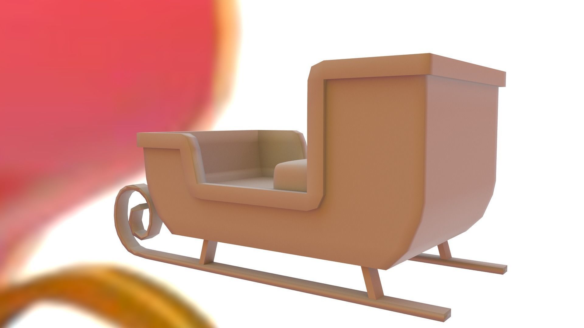 Santas Sleigh Low-poly 3D model_22